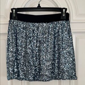 Sequin Mini Skirt - Slate Blue